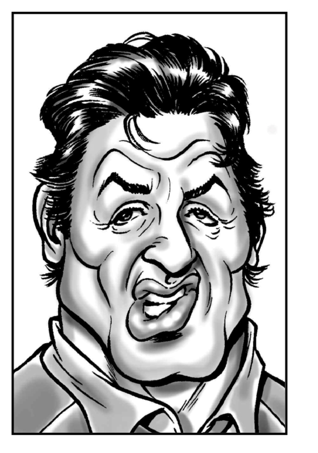 Caricatura Sylvester Stallone